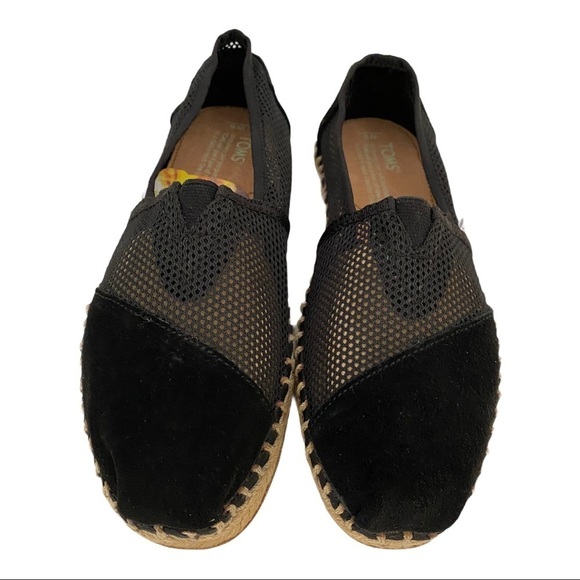 Toms New Women’s Classics Black Mesh Espadrille - Picture 4 of 9